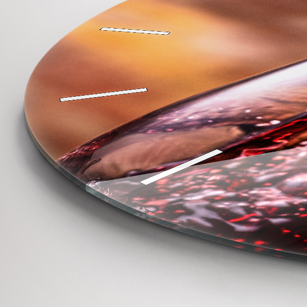 Ceas rotund de perete din sticlă Un pahar de vin roșu