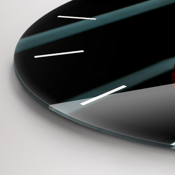 Ceas rotund de perete din sticlă O sticlă de vin