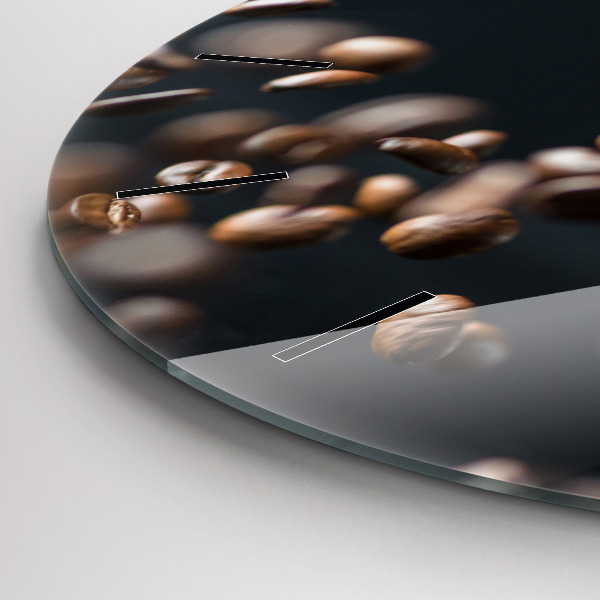 Ceas rotund de perete din sticlă Boabe de cafea