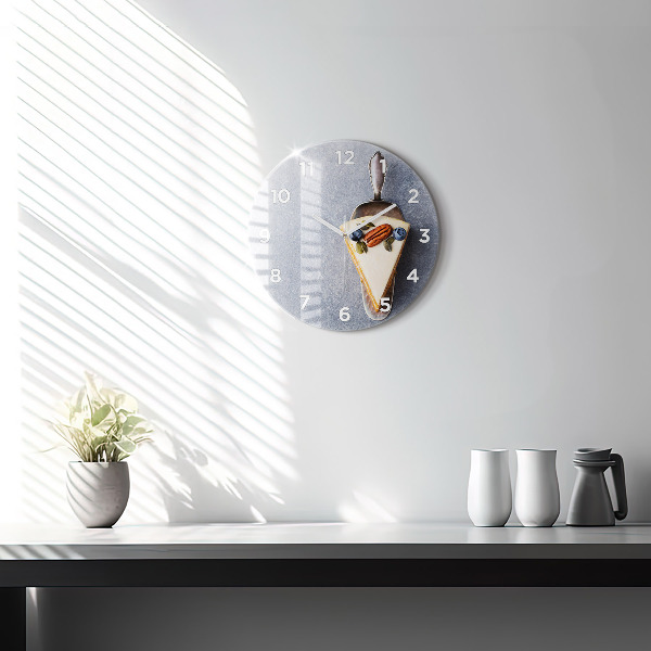 Ceas rotund de perete din sticlă O bucată de tort