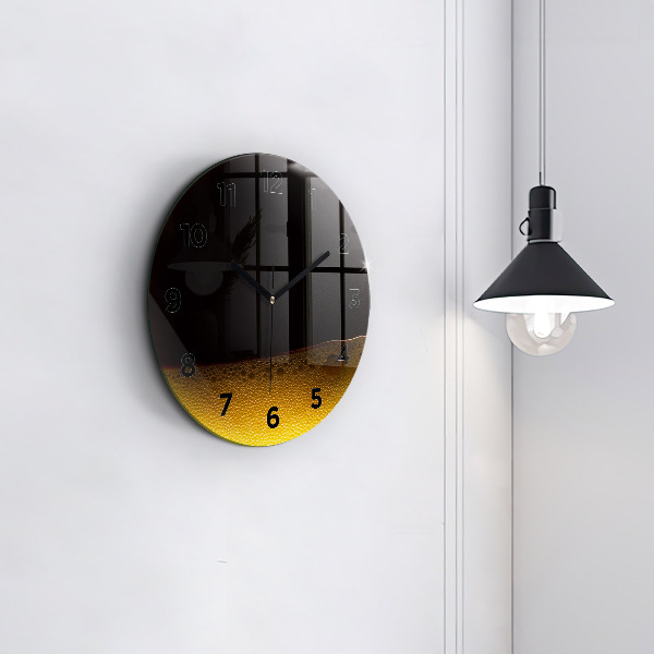 Ceas rotund de perete din sticlă Suc de portocale