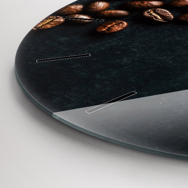 Ceas rotund de perete din sticlă Boabe de cafea