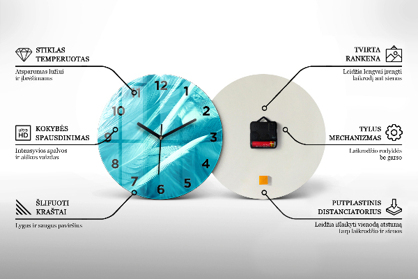 Ceas rotund de perete din sticlă Cap de cerb colorat
