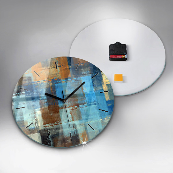 Ceas rotund de perete din sticlă Fundal colorat – abstracție