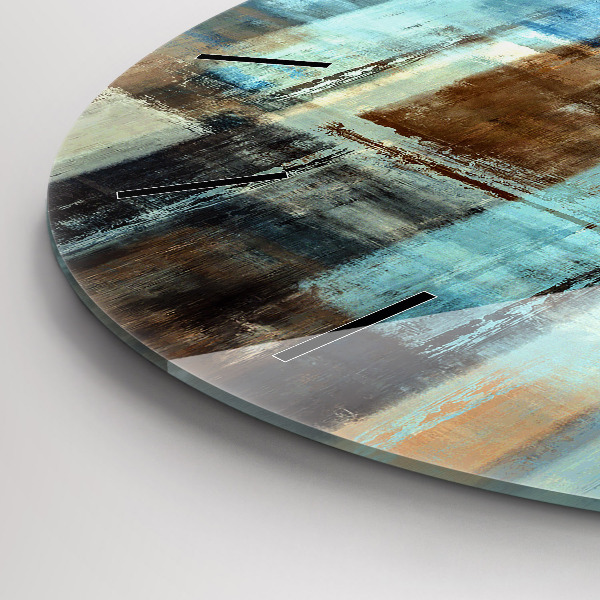 Ceas rotund de perete din sticlă Fundal colorat – abstracție