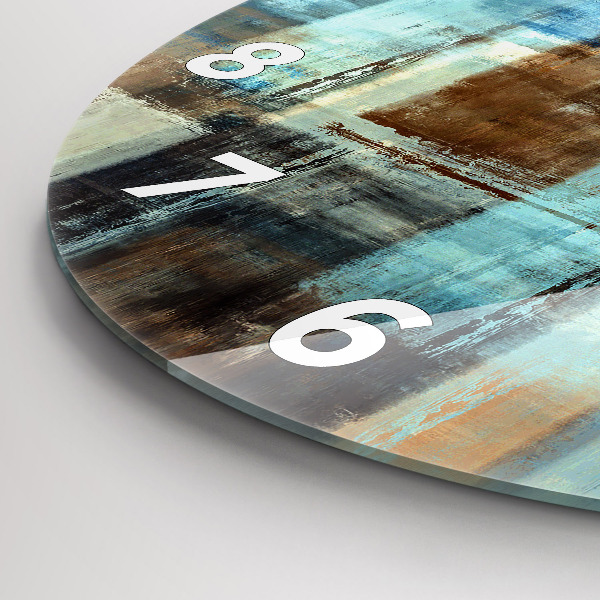 Ceas rotund de perete din sticlă Fundal colorat – abstracție