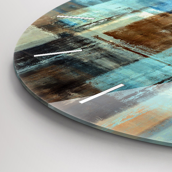 Ceas rotund de perete din sticlă Fundal colorat – abstracție