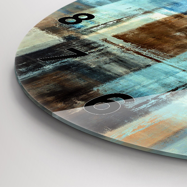 Ceas rotund de perete din sticlă Fundal colorat – abstracție