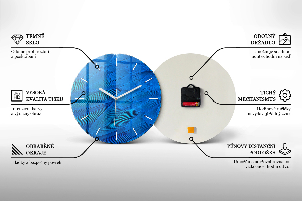 Ceas rotund de perete din sticlă Fundal colorat – abstracție