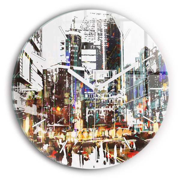 Ceas rotund de perete din sticlă Orașul New York