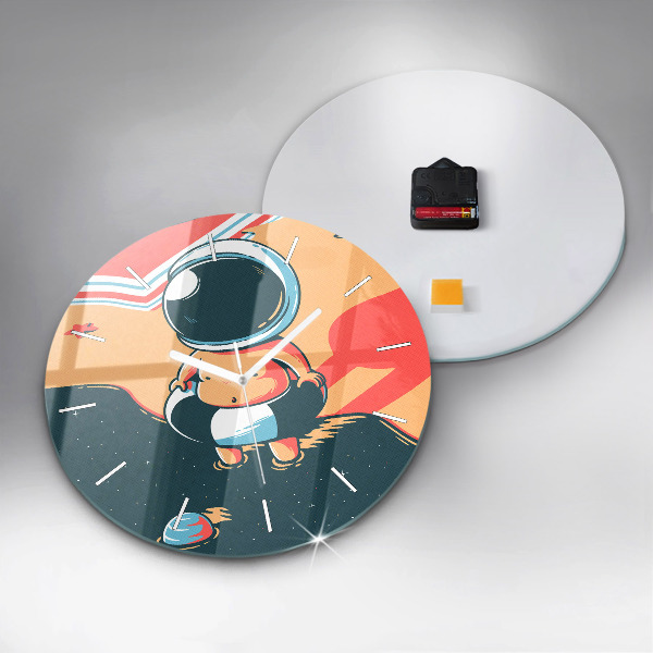 Ceas rotund de perete din sticlă Copil astronaut