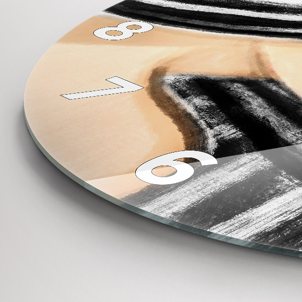 Ceas rotund de perete din sticlă Femeie în alb și negru