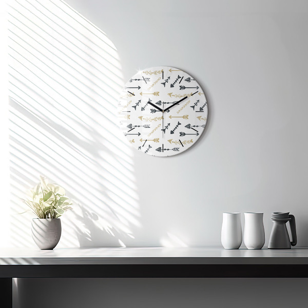 Ceas rotund de perete din sticlă Model geometric hipster
