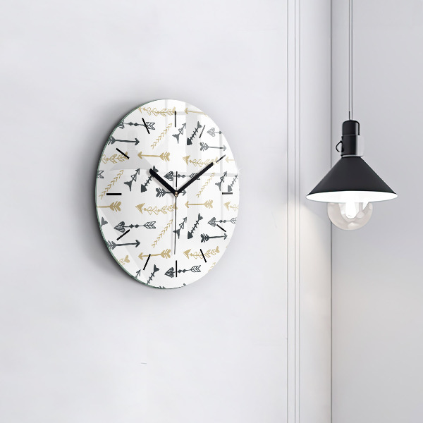 Ceas rotund de perete din sticlă Model geometric hipster