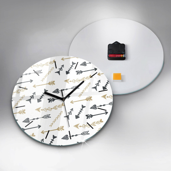 Ceas rotund de perete din sticlă Model geometric hipster