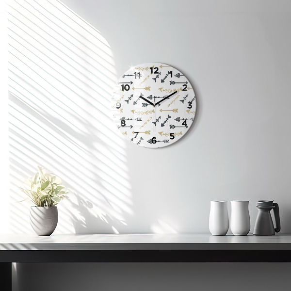 Ceas rotund de perete din sticlă Model geometric hipster