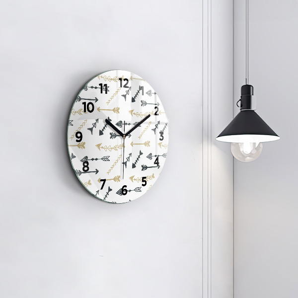 Ceas rotund de perete din sticlă Model geometric hipster