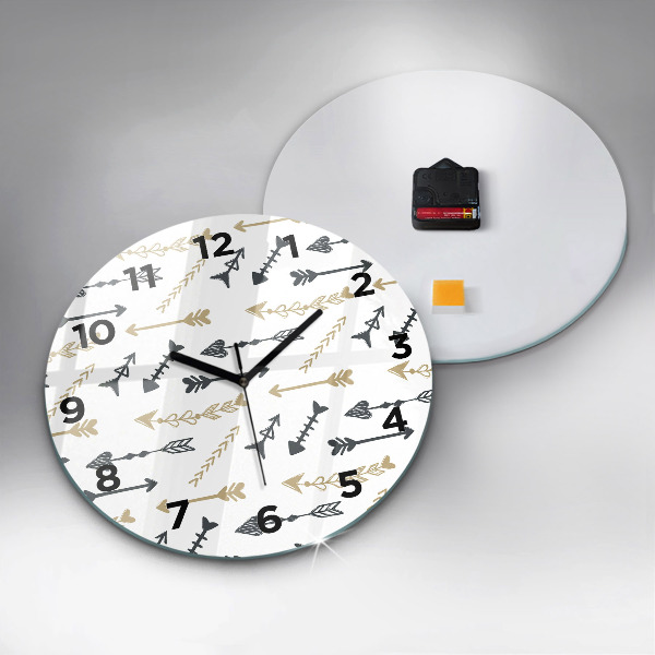 Ceas rotund de perete din sticlă Model geometric hipster
