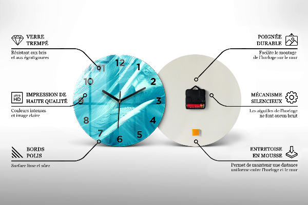 Ceas rotund de perete din sticlă Peisaj abstract de ulei
