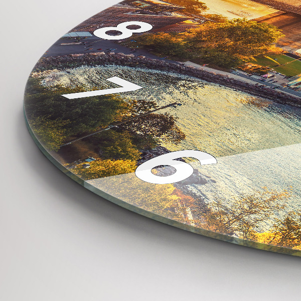 Ceas rotund de perete din sticlă New York Manhattan