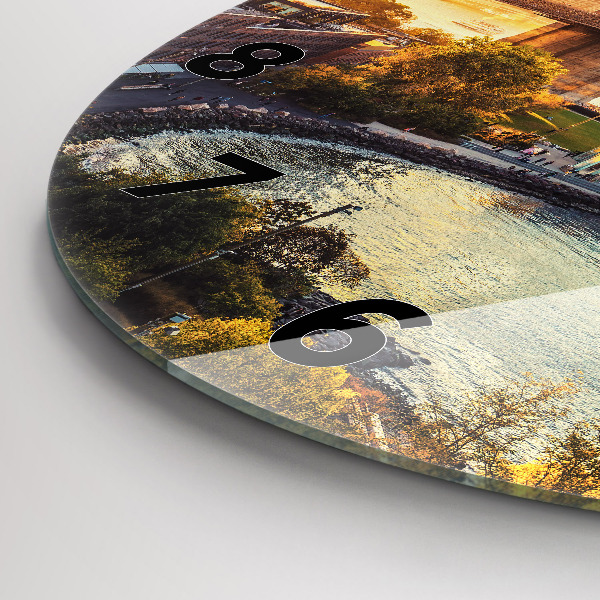 Ceas rotund de perete din sticlă New York Manhattan