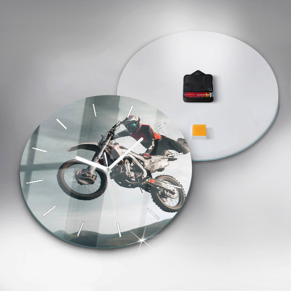 Ceas rotund de perete din sticlă Stilul motor Adrenalina