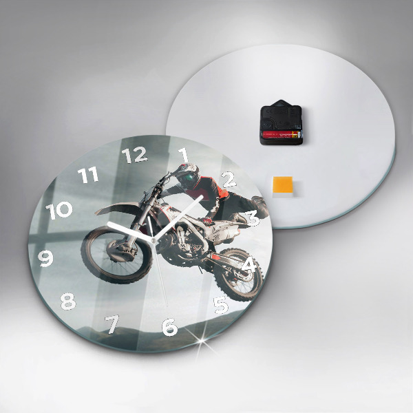 Ceas rotund de perete din sticlă Stilul motor Adrenalina