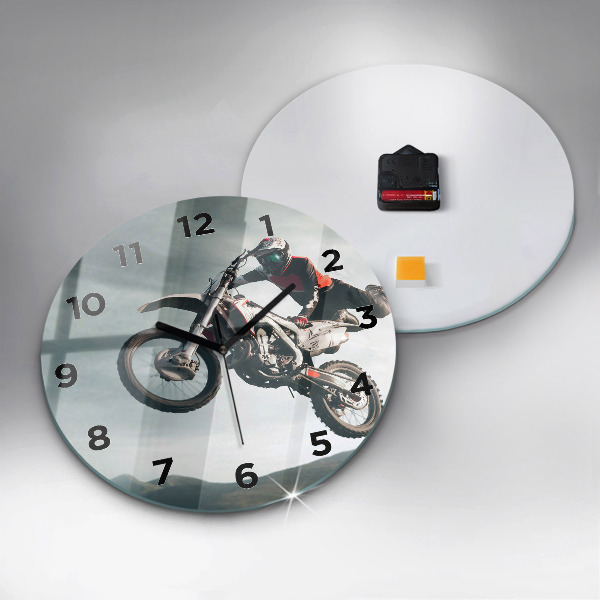 Ceas rotund de perete din sticlă Stilul motor Adrenalina