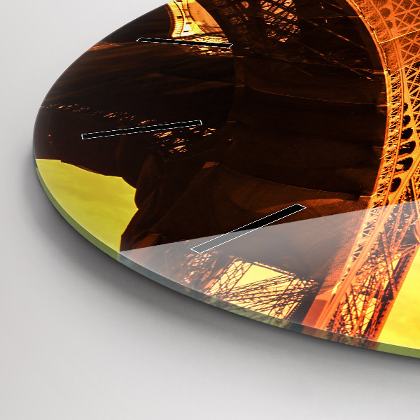 Ceas rotund de perete din sticlă Turnul Eiffel din Paris