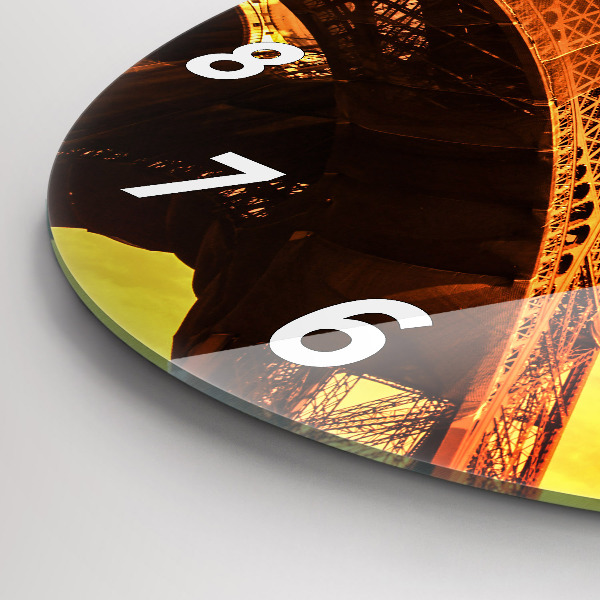 Ceas rotund de perete din sticlă Turnul Eiffel din Paris