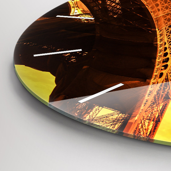 Ceas rotund de perete din sticlă Turnul Eiffel din Paris