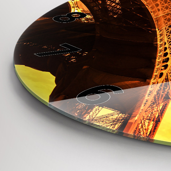 Ceas rotund de perete din sticlă Turnul Eiffel din Paris