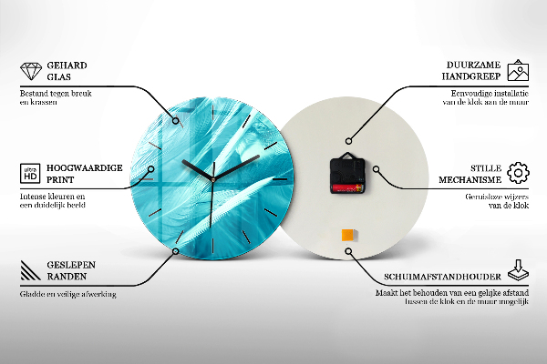 Ceas rotund de perete din sticlă Panoramă peste râu