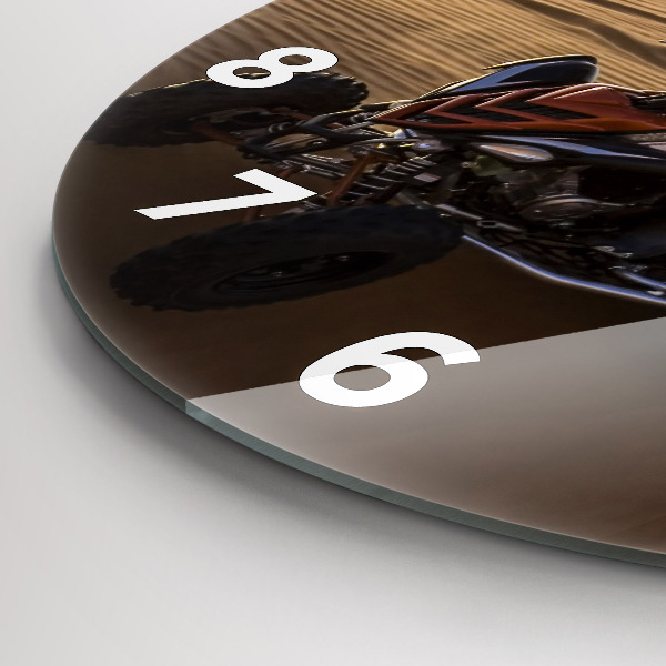 Ceas rotund de perete din sticlă Quad în deșert