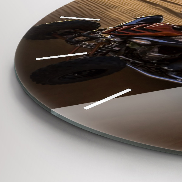 Ceas rotund de perete din sticlă Quad în deșert