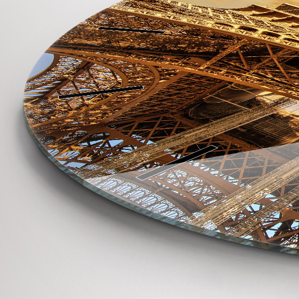 Ceas rotund de perete din sticlă Turnul Eiffel