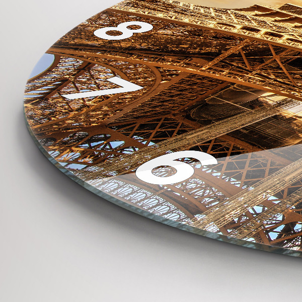 Ceas rotund de perete din sticlă Turnul Eiffel
