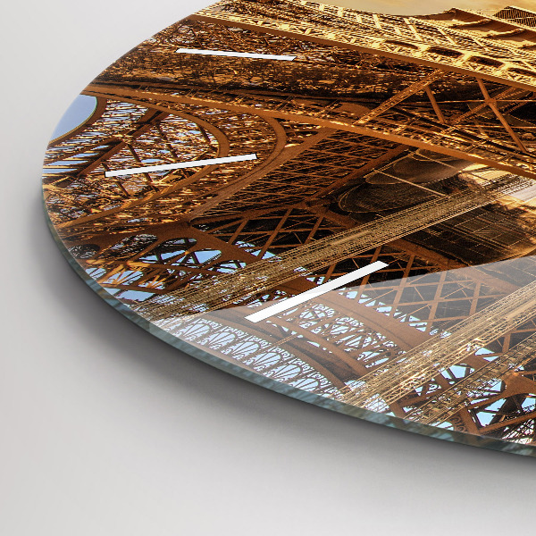 Ceas rotund de perete din sticlă Turnul Eiffel