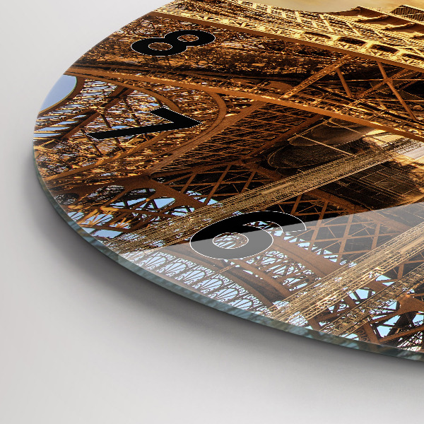 Ceas rotund de perete din sticlă Turnul Eiffel