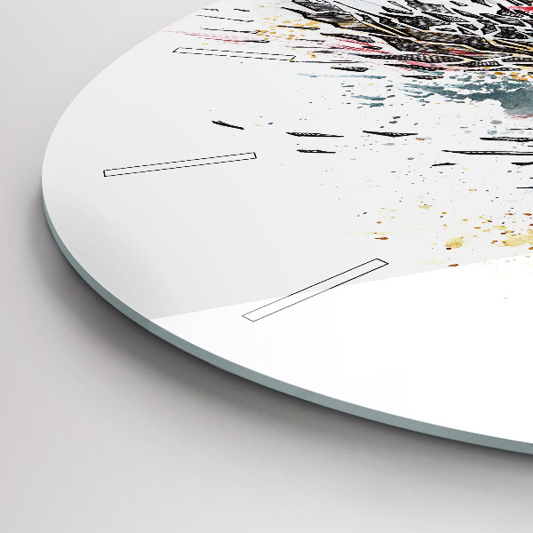 Ceas rotund de perete din sticlă Un războinic la vânătoare