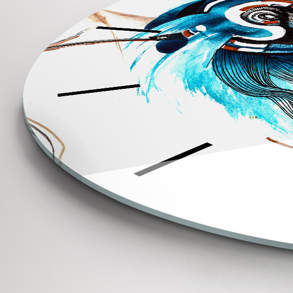 Ceas rotund de perete din sticlă Ilustrație pentru căști