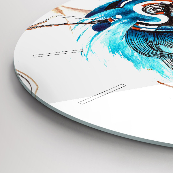 Ceas rotund de perete din sticlă Ilustrație pentru căști