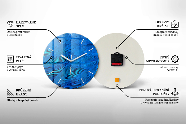Ceas rotund de perete din sticlă Mașină veche clasică
