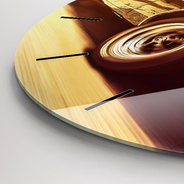 Ceas rotund de perete din sticlă Mașină veche clasică