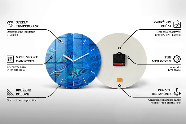 Ceas rotund de perete din sticlă Ancoră de mare