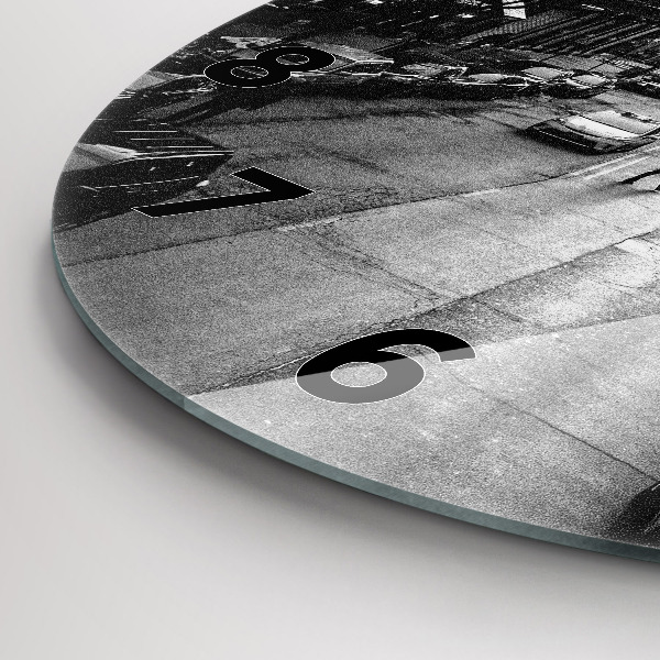 Ceas rotund de perete din sticlă Străzile orașului Chicago