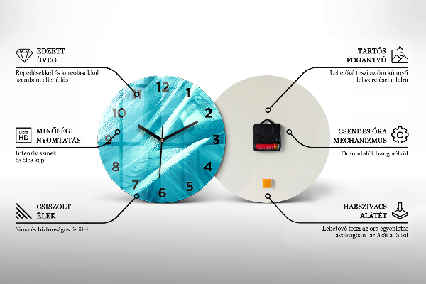 Ceas rotund de perete din sticlă Peisaj abstract