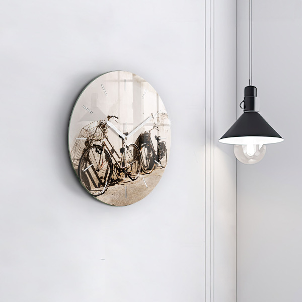Ceas rotund de perete din sticlă bicicleta italiană