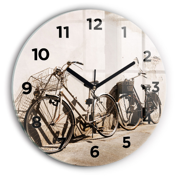 Ceas rotund de perete din sticlă bicicleta italiană