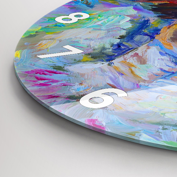 Ceas rotund de perete din sticlă Balerina pictată